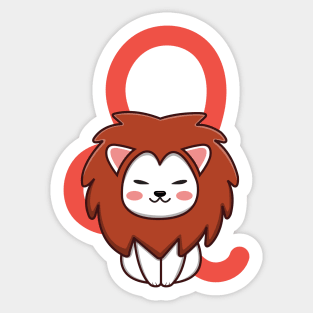 Leo Zodiac Cat Sticker